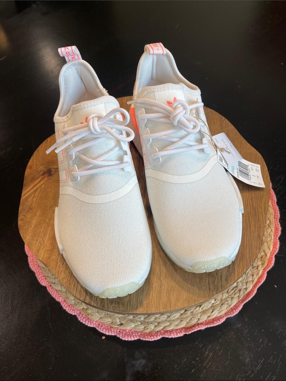 adidas Women’s White & Light Pink Sneakers